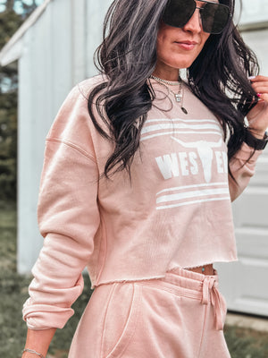 Brand Indy Cropped Crew - Perfect Blush