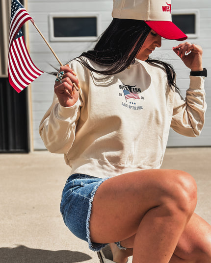 Vintage 4th of July Mid-Length Crew