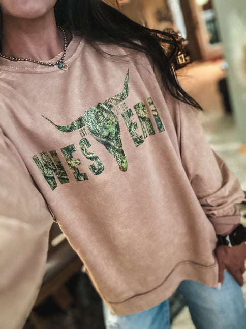 Camo Woods Logo Crew Sweater