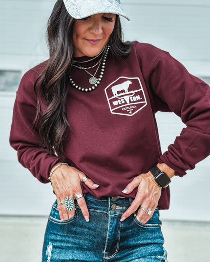 WTB Cattle Co. Crew - Maroon