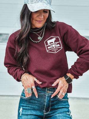 WTB Cattle Co. Crew - Maroon