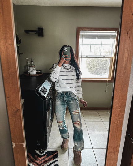 Brand Essential Navy Stripe Sweater