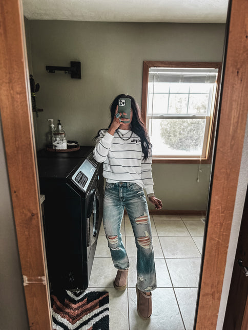 Brand Essential Navy Stripe Sweater