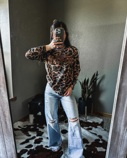 Brand Brown Logo Longsleeve - Duck Camo