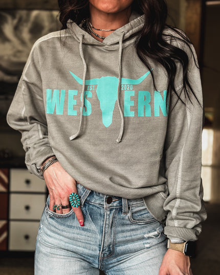 Brand Turq Logo Deadwood Hoodie - Sleet