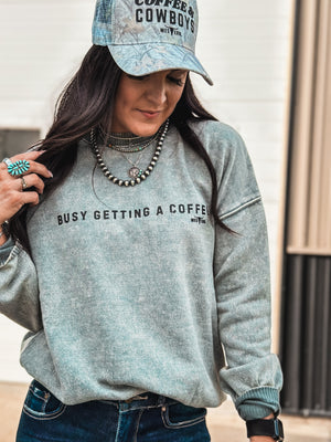Busy Getting Coffee Crew - Ash Blue