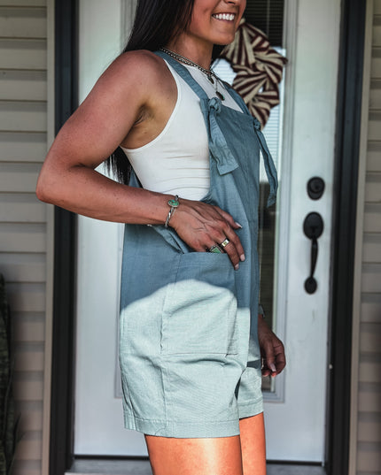 The Knotty Brand Romper - Hydrangea Blue