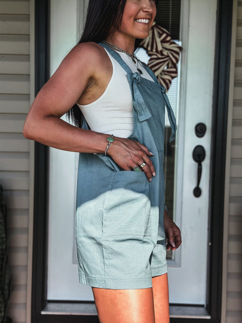 The Knotty Brand Romper - Hydrangea Blue