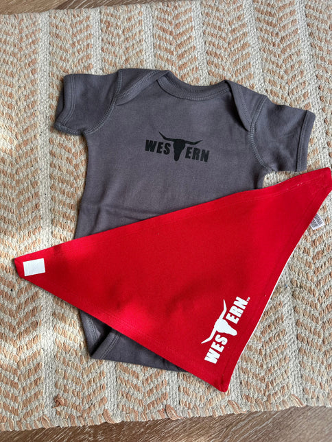 Brand Baby Bandana Bib - Red/White