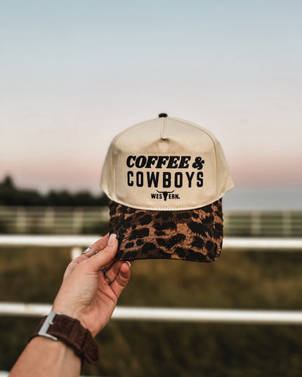Coffee & Cowboys Hat - Cheetah/Cream