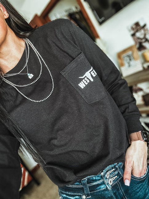 Brand Logo Pocket Longsleeve - Black