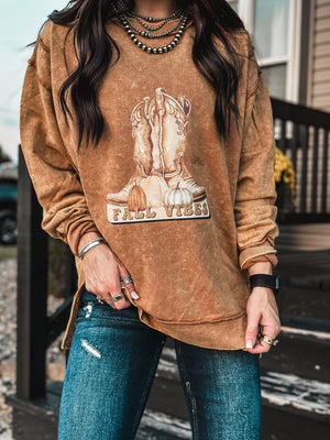 Fall Vibes Sweater Crew - Gold
