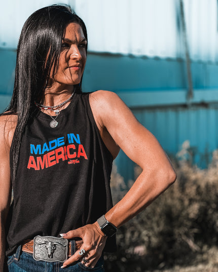 Made in America Cropped Tank - Black