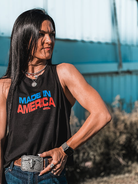 Made in America Cropped Tank - Black
