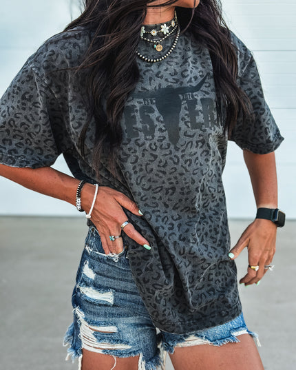Brand Logo T Vintage Leopard - Black