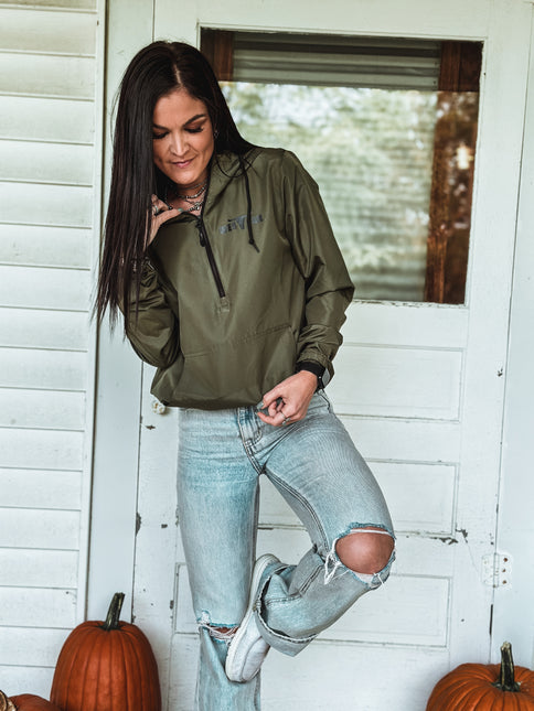 Brand Scuba 1/4 Zip Windbreaker  - Army