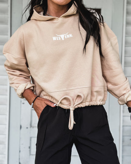 Brand Tri Rover Cinch Hoodie - Cream