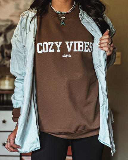 COZY VIBES Crew - Brown