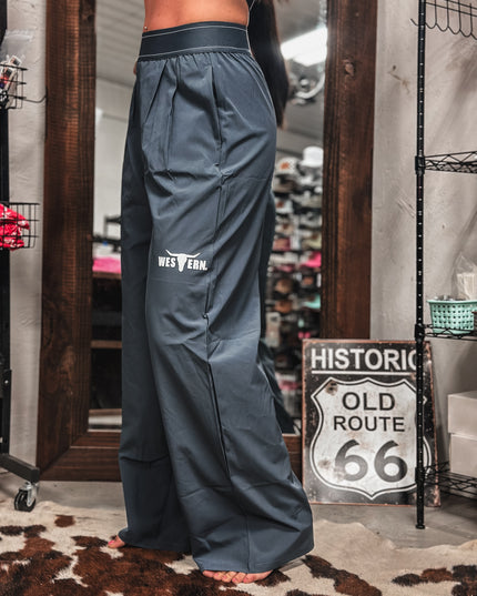 Brand Barre Wide Leg Active Sweats - Charcoal