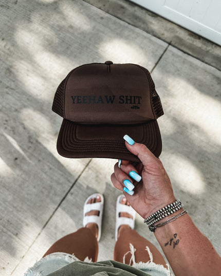 Yeehaw Shit Trucker Hat - Brown