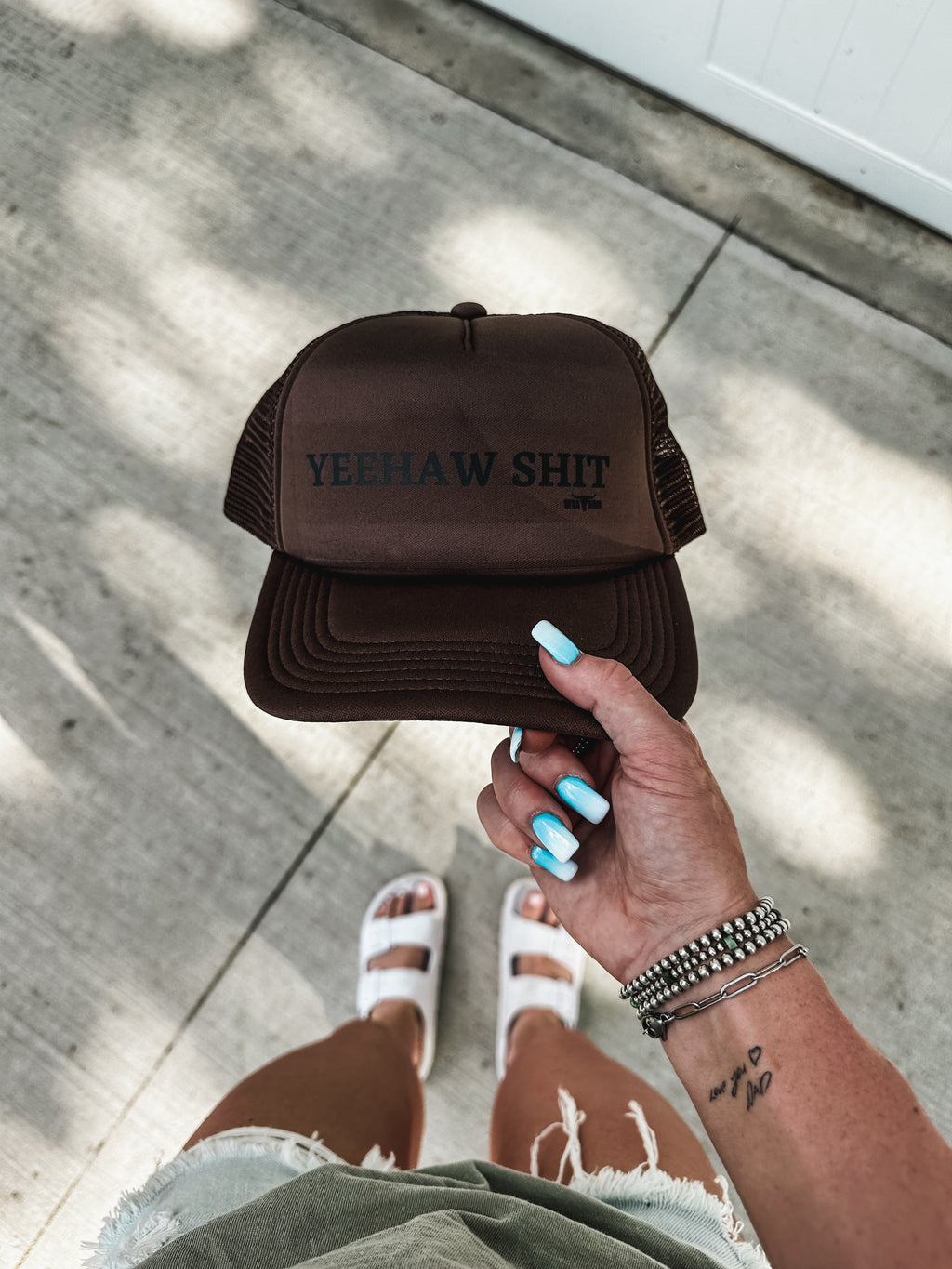 Yeehaw Shit Trucker Hat - Brown