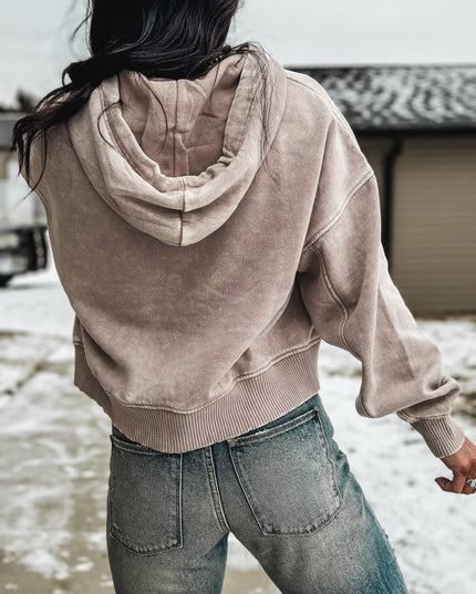 Brand Jersey Hoodie - Pink Logo / Ashy Smoke