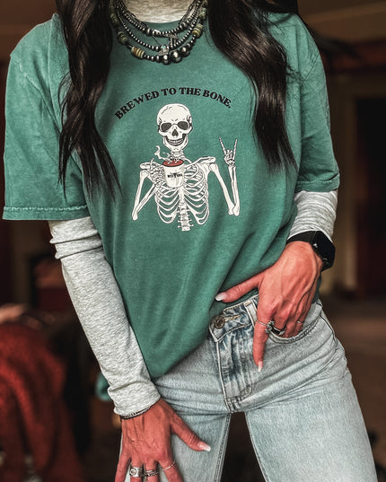 Brewed to the Bone Oversized T - Vintage Green