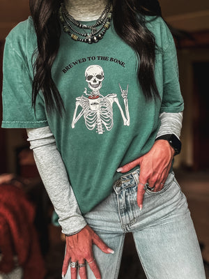 Brewed to the Bone Oversized T - Vintage Green