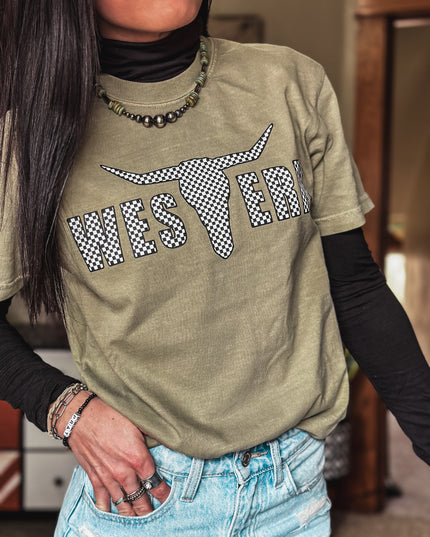 Brand T Checkers Logo - Khaki