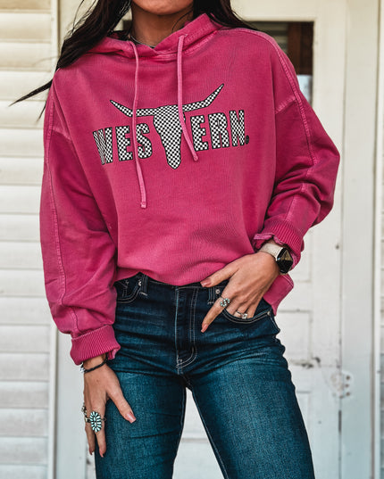 Brand Deadwood Hoodie - Pink/Checkers