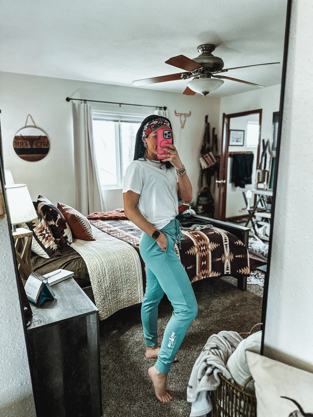 Brand Lazy Day Joggers - Teal