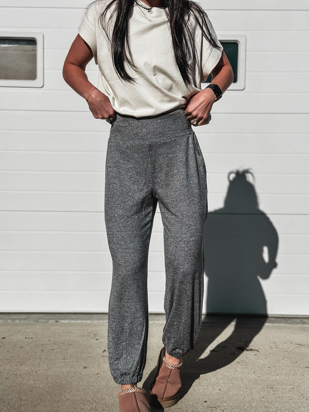 *DOORBUSTER* Lounger Barrel Joggers -Toned Grey