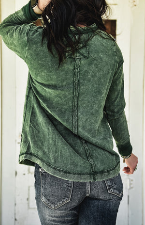 Brand Bozeman Button Longsleeve - Evergreen