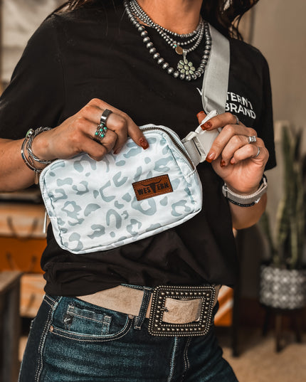 Brand Rambler Belt Bag - White Leopard