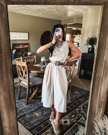 Spring Linen Stripe Dress