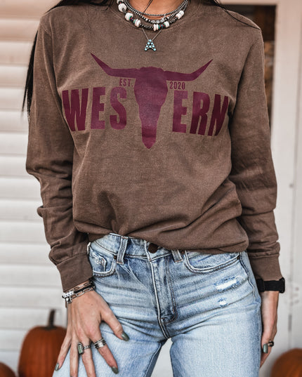 Brand Logo Longsleeve - Brown/Maroon