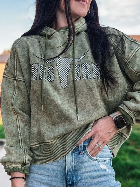 Brand Jersey Hoodie - Checkers/Olive