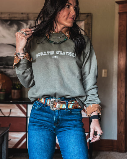 Sweater Weather Crew - Olive