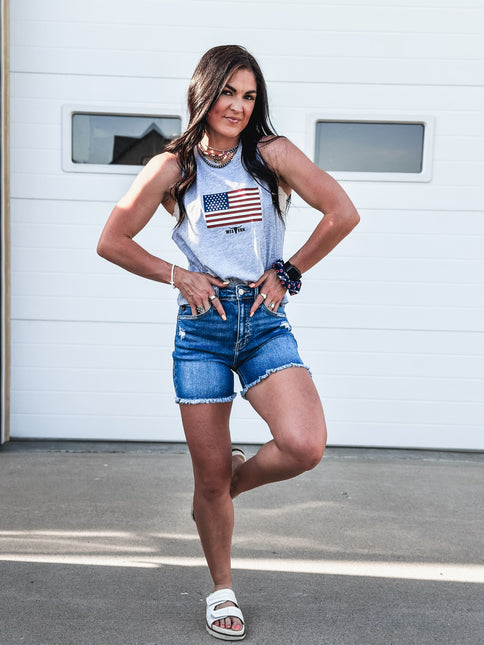 United States Flag Cropped Tank