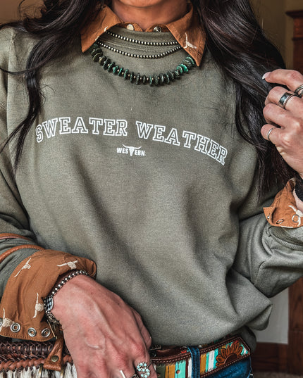 Sweater Weather Crew - Olive