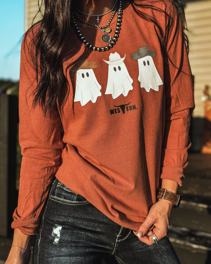 Ghost Cowboys Longsleeve - Pumpkin