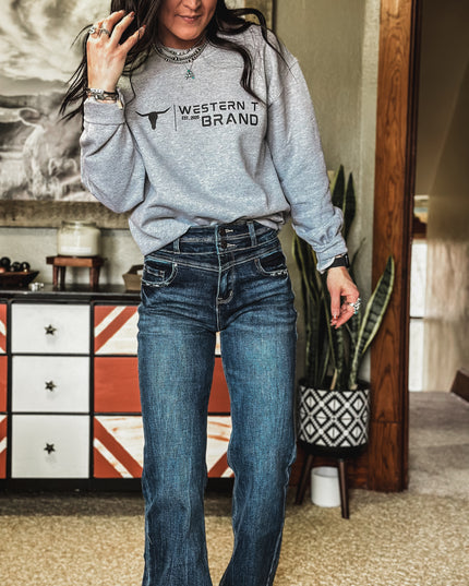Western T Brand | Logo Crew - Grey/Black