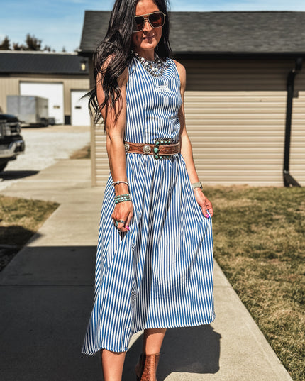 Spring Linen Stripe Dress