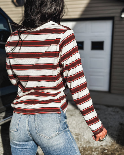 Striped Basic Longsleeve - Brown/Rust