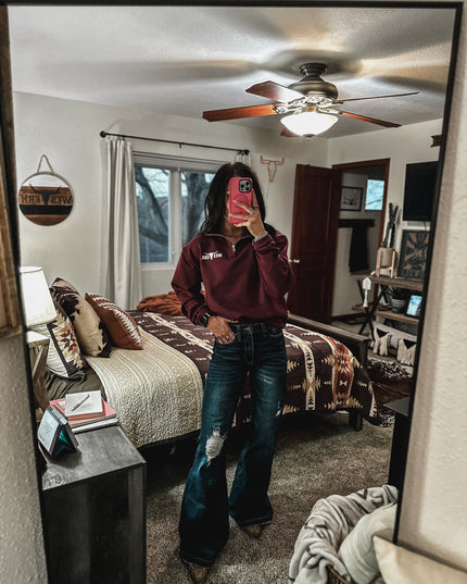 Brand 1/4 Zip Maroon