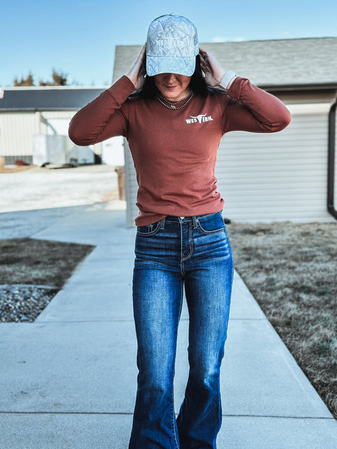 Brand Women's Knitted Thermal Longlseeve - Rust