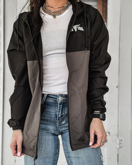 Brand Scuba Windbreaker Full Zip Jacket - Black/Charcoal