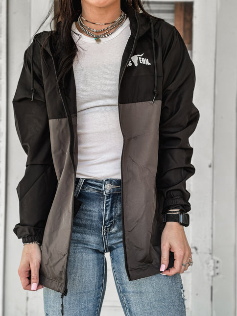 Brand Scuba Windbreaker Full Zip Jacket - Black/Charcoal