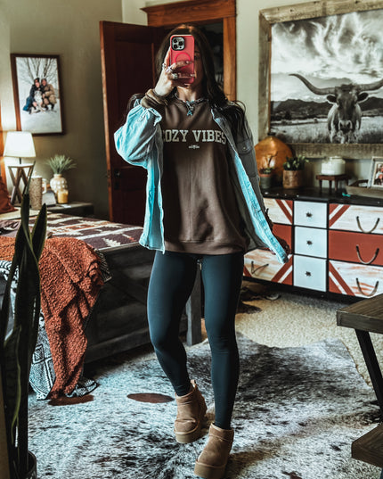 COZY VIBES Crew - Brown
