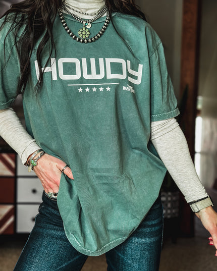 HOWDY Oversized T - Vintage Mineral Green